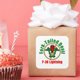 Sticker Carré P-38 Éclair Éclair Écluse Déviale