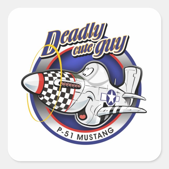 Sticker Carré p-51 mustang (Devant)