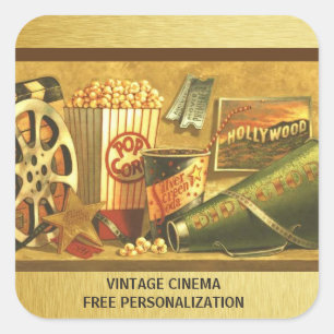 Sticker Carré Pack d'autocollants de cinéma vintage