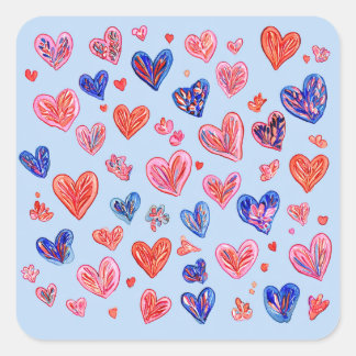 Sticker Carré Pack d'autocollants drôles pour la Saint-Valentin