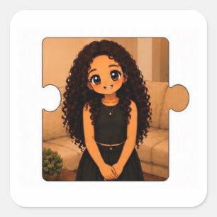Sticker Carré Pack d'autocollants Kawaii pour famille assortie