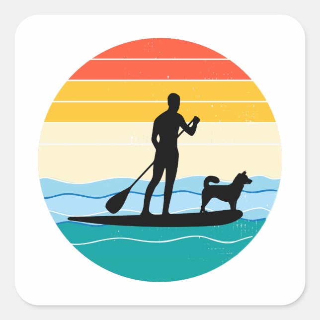 Sticker Carré Paddleboard Paddleboard Paddleboard Sports nautiqu (Devant)