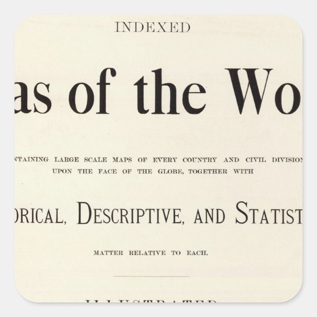 Sticker Carré Page de titre de l'Atlas indexé (Devant)