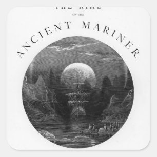 Sticker Carré Page de titre de 'The Rime of the Ancient Mariner'