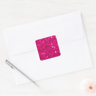 Sticker Carré Paillettes roses brillantes