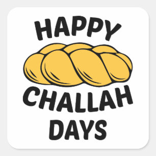 Sticker Carré Pain De Challah, Chanukah, Joyeux Jours De Challah