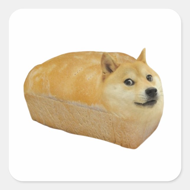 Sticker Carré Pain de Dogecoin (Devant)