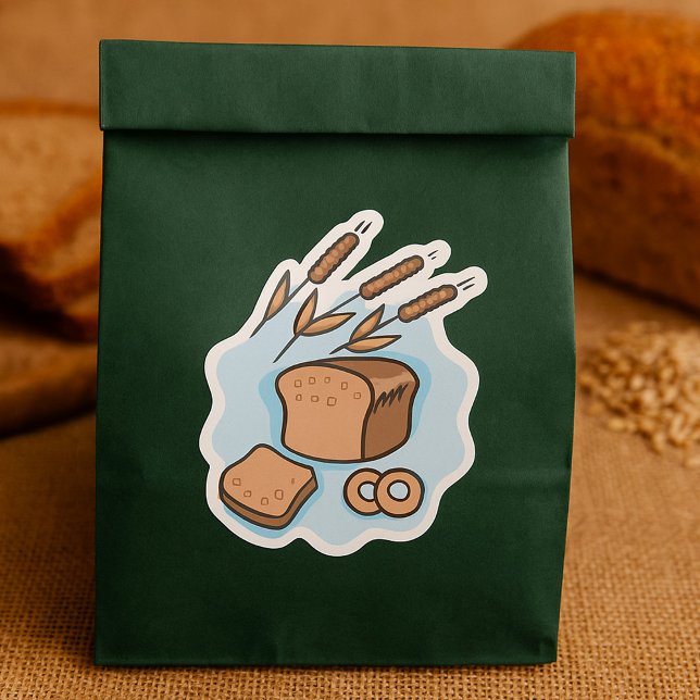 Sticker Carré Pain de grain entier rustique Alimentation agricol (Créateur téléchargé)