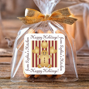 Sticker Carré Pain d'épices Homme Cookie Conditionnement maison