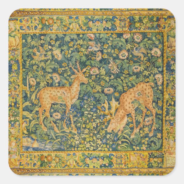 STICKER CARRÉ PAIRE DE CERVEAUX EN DÉVERSEMENT, FLEURS D'IMAGINA (Devant)