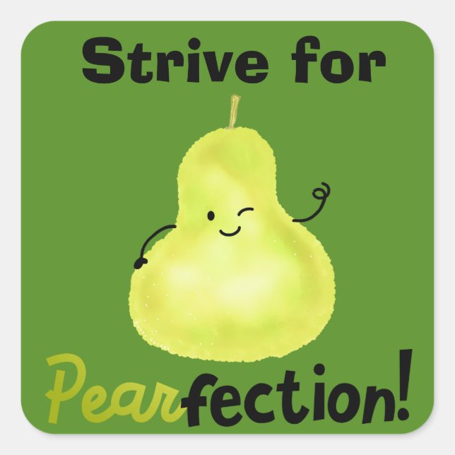 Sticker Carré Paire de poire positive - Pearfection (Devant)