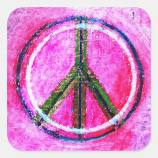 Sticker Carré ...paix...art original par couleurs cicatrisantes.