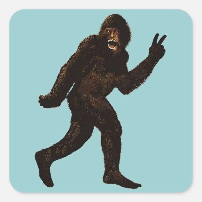Sticker Carré Paix de Bigfoot (Devant)