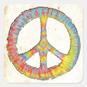Sticker Carré Paix de Tie-Dye