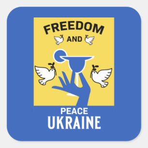 Sticker Carré Paix En Ukraine - Amour Et Soutien