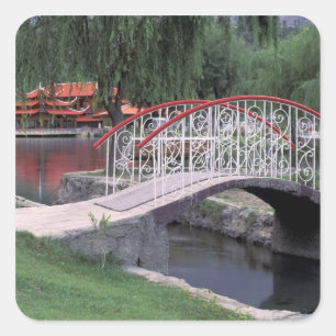 Sticker Carré Pakistan, région de Skardu. Shangri La Lodge