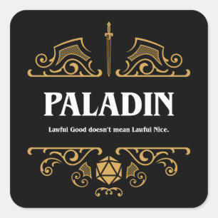 Sticker Carré Paladin Classe Tabletop Jeu RPG