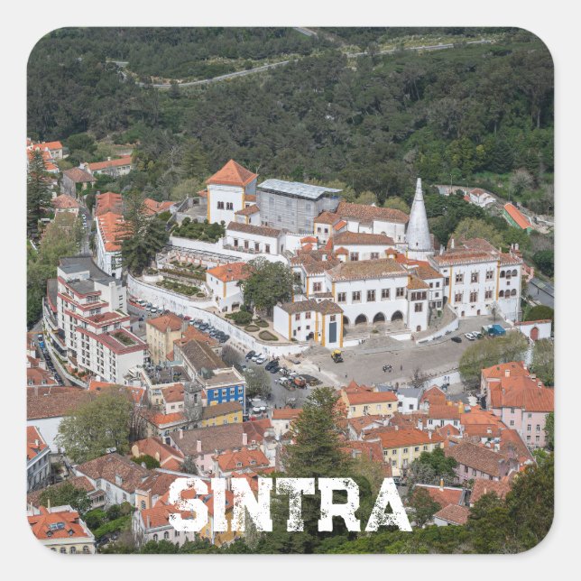 Sticker Carré Palais de Sintra d'en haut à Sintra, Portugal (Devant)