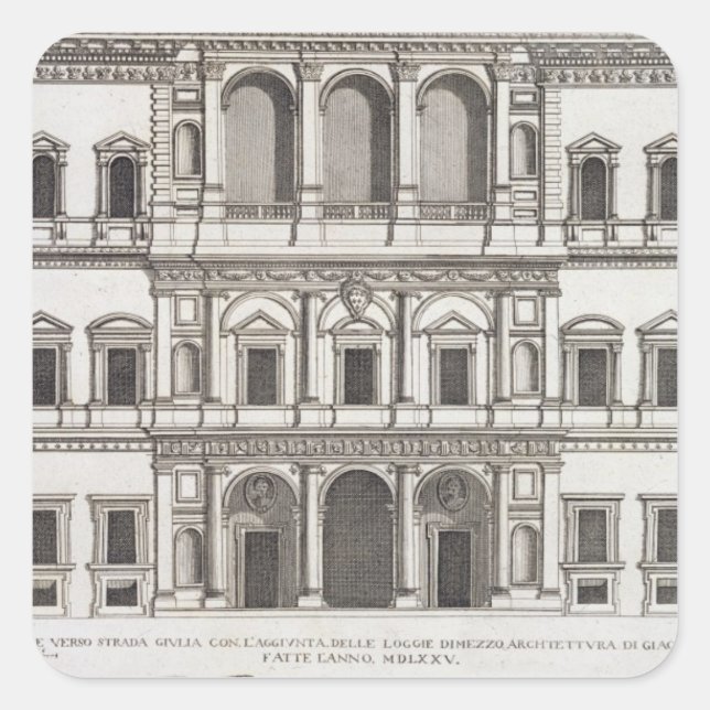 Sticker Carré Palazzo Farnese, de 'Palazzi di Roma', partie I, p (Devant)