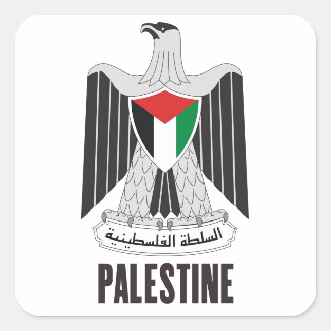 Sticker Carré PALESTINE - emblème/drapeau/armoiries/symbole (Devant)