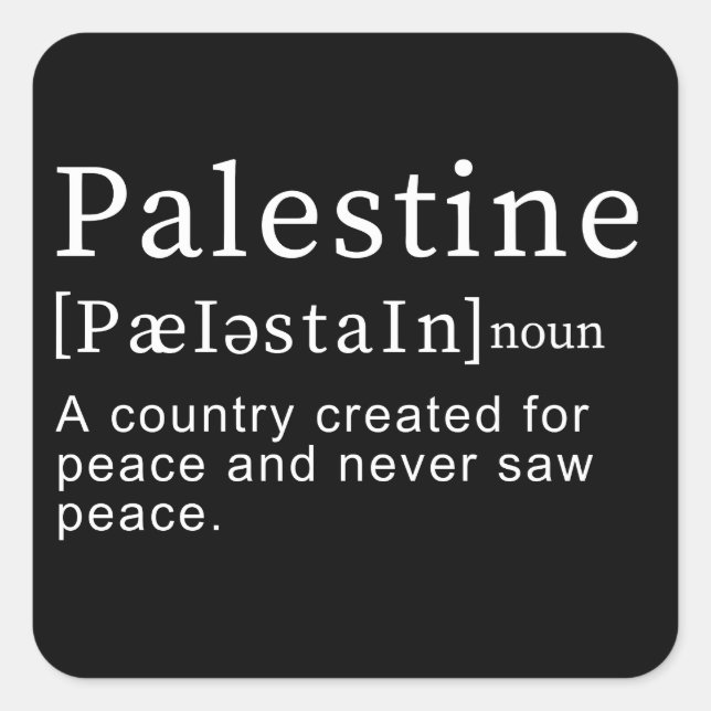Sticker Carré Palestine Signification design Palestine Définitio (Devant)