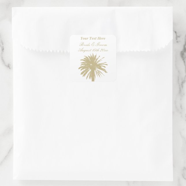Sticker Carré Palette de couleur bronze neutre élégant mariage d (Sac)