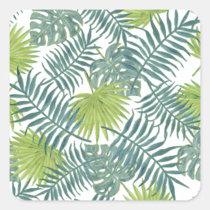 Sticker Carré Palm Tree Fronds Peinture hawaïenne