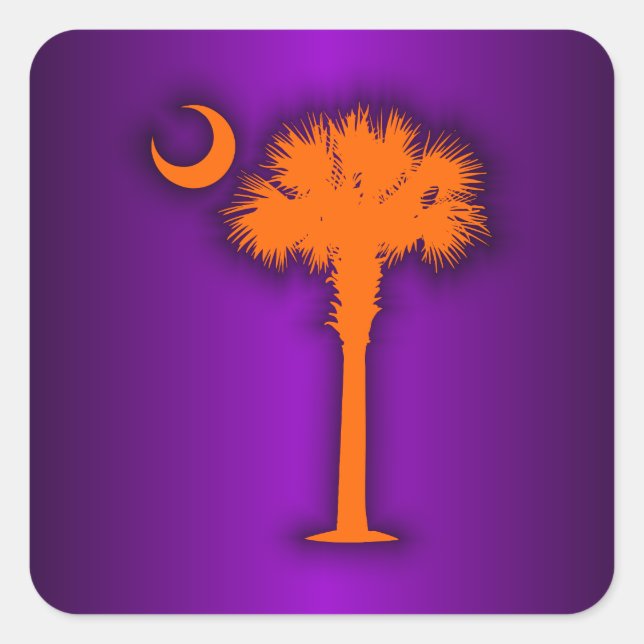 Sticker Carré Palmetto orange (Devant)