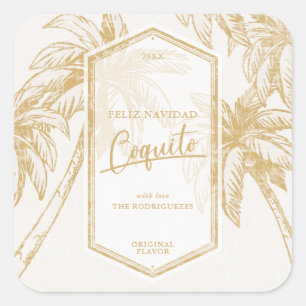 Sticker Carré Palmier tropical Coquito vintage