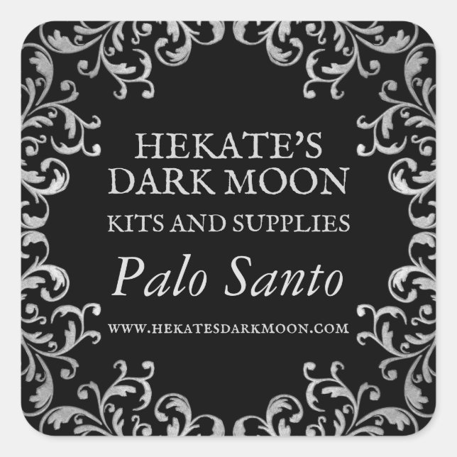 Sticker Carré Palo Santo Vintage noir (Devant)