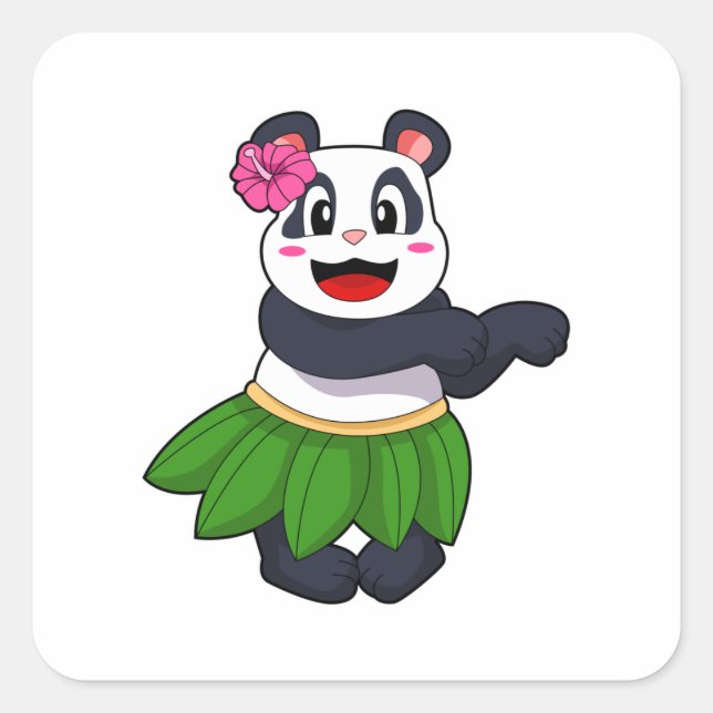 Sticker Carré Panda à Ballet Dance (Devant)