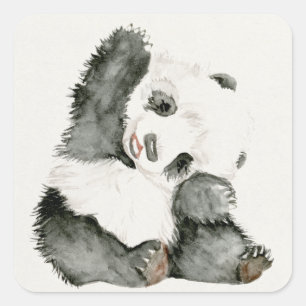 Sticker Carré Panda bébé Cute & Furry