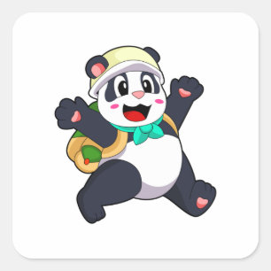 Sticker Carré Panda comme étudiant