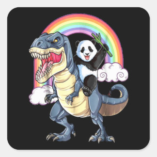 Sticker Carré Panda Lover | Gardez Le Calme Et L'Amour Panda