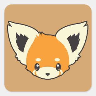 Sticker Carré Panda rouge mignonne