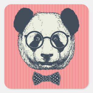 Sticker Carré Panda stripes