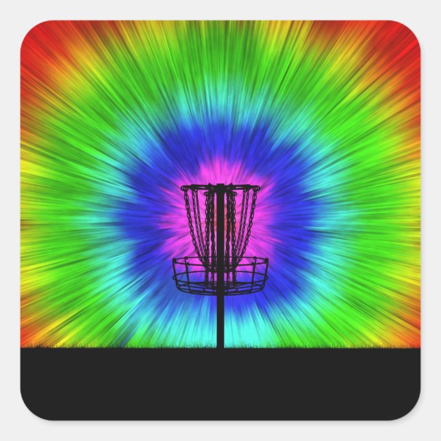 Sticker Carré Panier de golf Tie Dye Disk (Devant)
