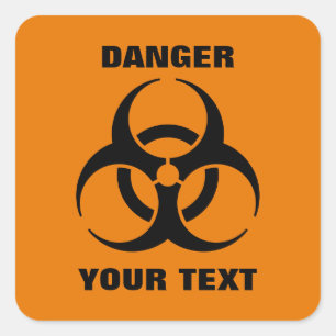 Sticker Carré Panneau d'avertissement orange de symbole de