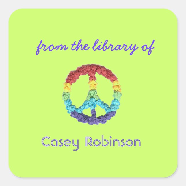 Sticker Carré Panneau de la paix (Devant)