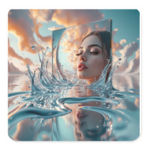 panneau de miroirs flottants s'élève d'une mer cal