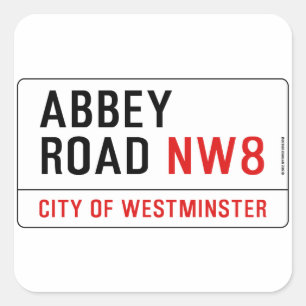 Sticker Carré Panneau de rue Abbey Road