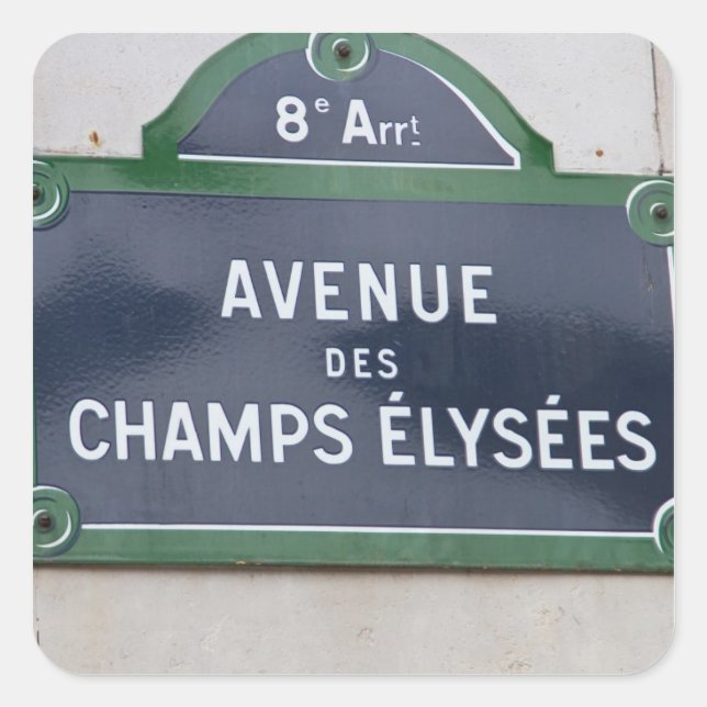 Sticker Carré Panneau de rue de Paris (Devant)