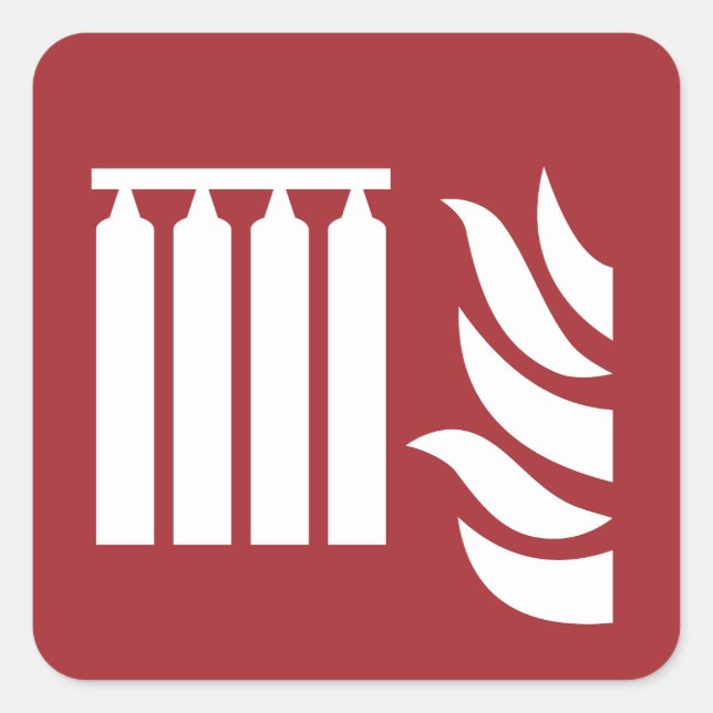 Sticker Carré Panneau de sécurité de la batterie d'extinction d' (Devant)