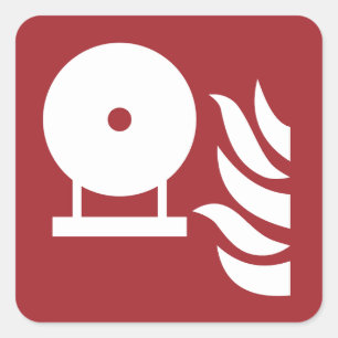 Sticker Carré Panneau de sécurité de l'extincteur fixe