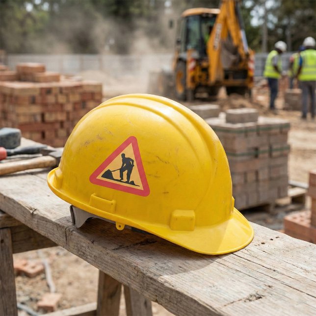 Sticker Carré Panneau de signalisation routière Avertissement de (Créateur téléchargé)