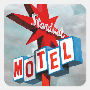 Sticker Carré Panneau du Motel Stardust
