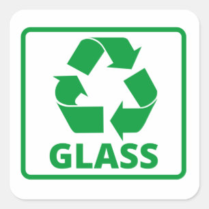 Sticker Carré Panneau en verre recyclé classique