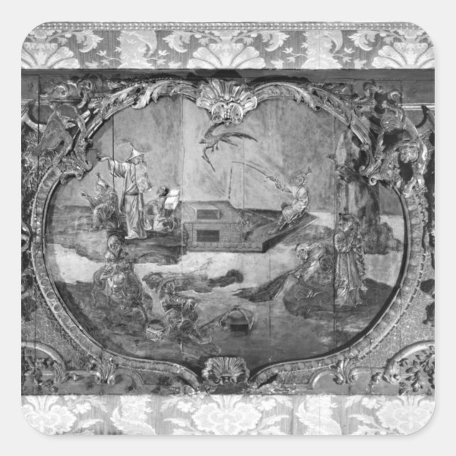 Sticker Carré Panneau extérieur avec sujet chinois, c.1730 (Devant)