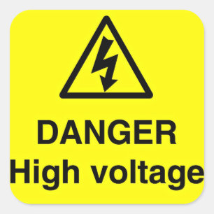 Sticker Carré Panneau haute tension danger