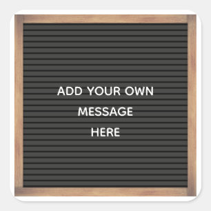 Sticker Carré Panneau noir Marquee Signer message personnalisé